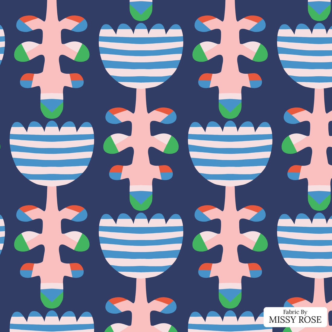 Kristina Forrest 35 - flat view of the print, zoom in for detail | Fabric by Missy Rose