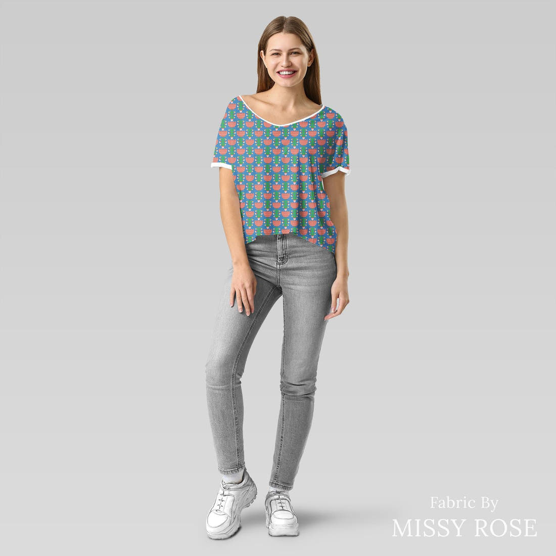 Kristina Forrest 36 sewn into an everyday tee - see how the print looks made up | Fabric by Missy Rose