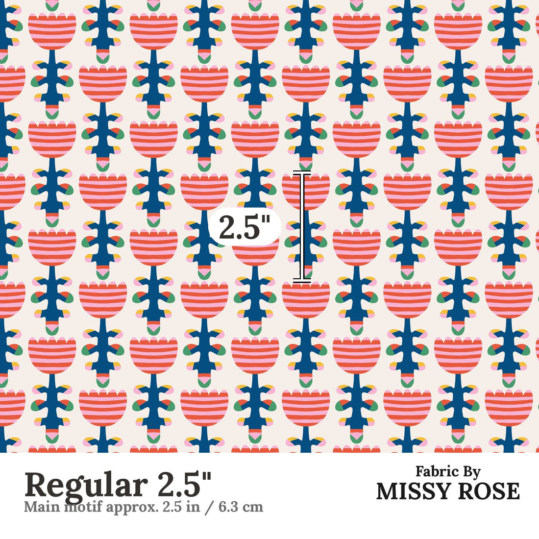 Kristina Forrest 39 Regular 2.5 inch print scale guide | Fabric by Missy Rose