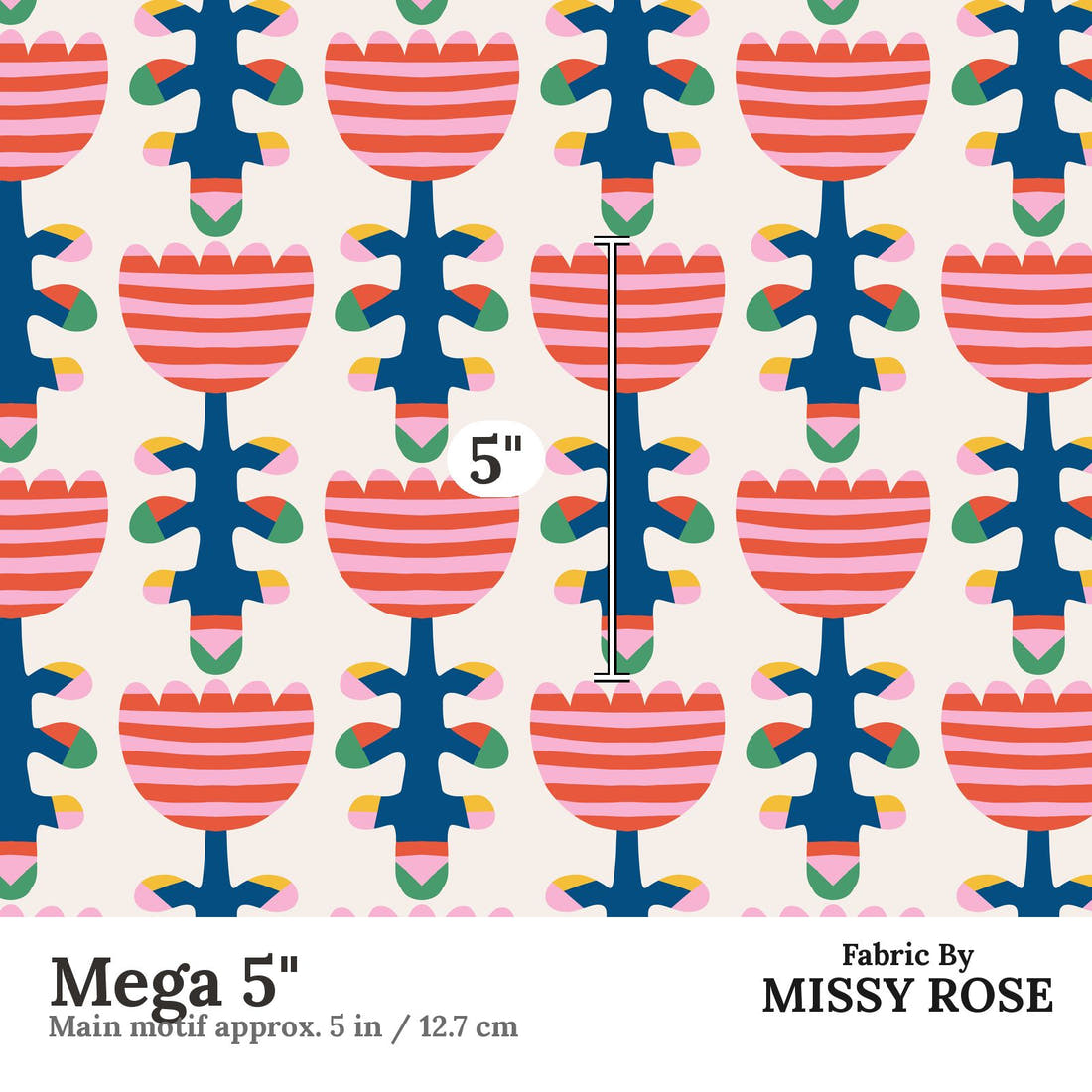 Kristina Forrest 39 Mega 5 inch print scale guide | Fabric by Missy Rose