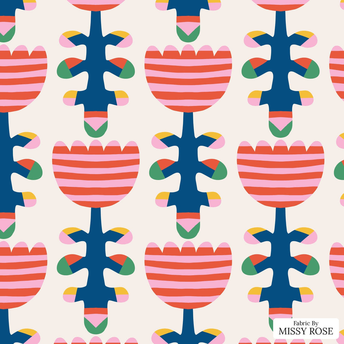 Kristina Forrest 39 - flat view of the print, zoom in for detail | Fabric by Missy Rose