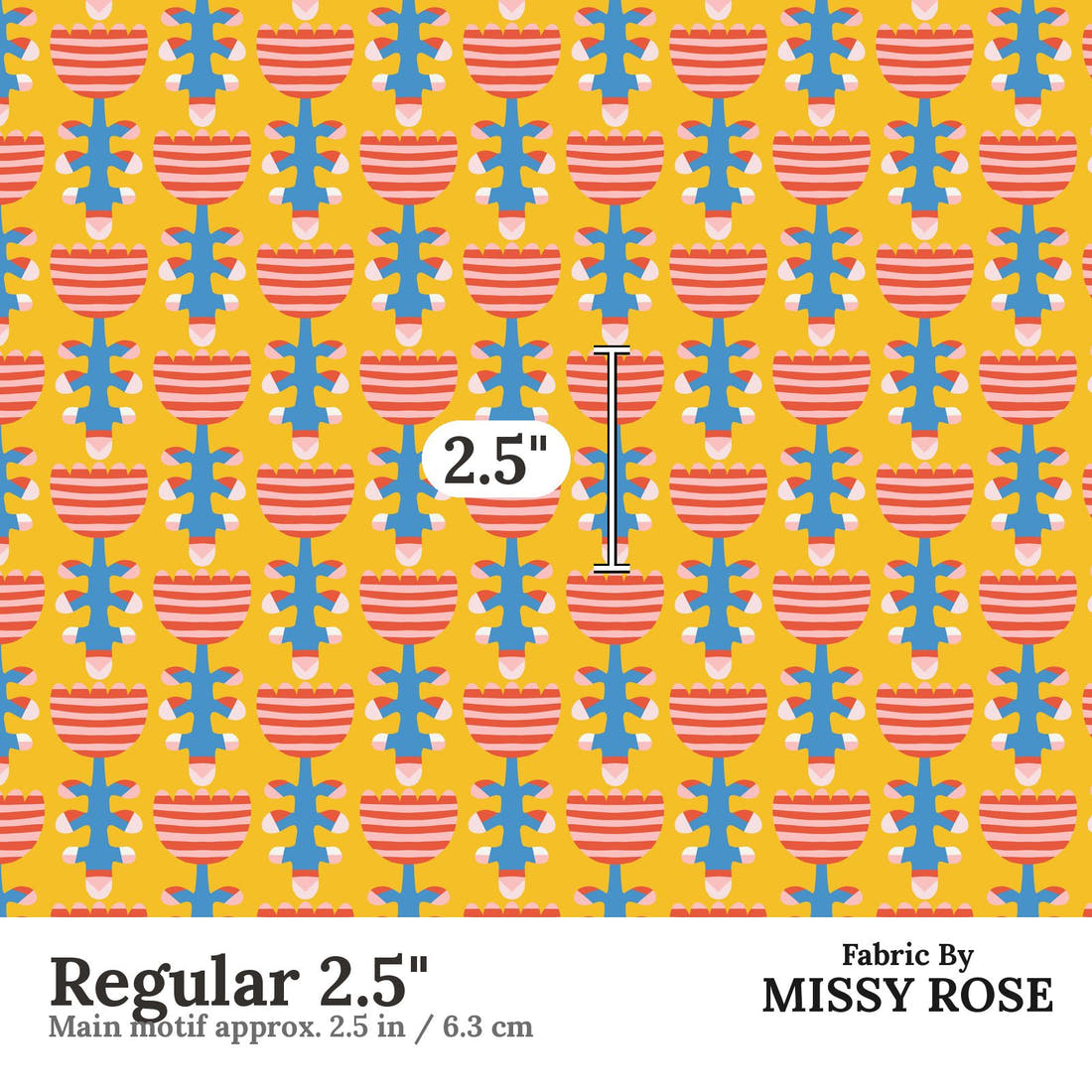 Kristina Forrest 40 Regular 2.5 inch print scale guide | Fabric by Missy Rose