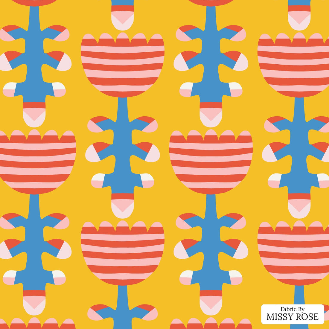 Kristina Forrest 40 - flat view of the print, zoom in for detail | Fabric by Missy Rose