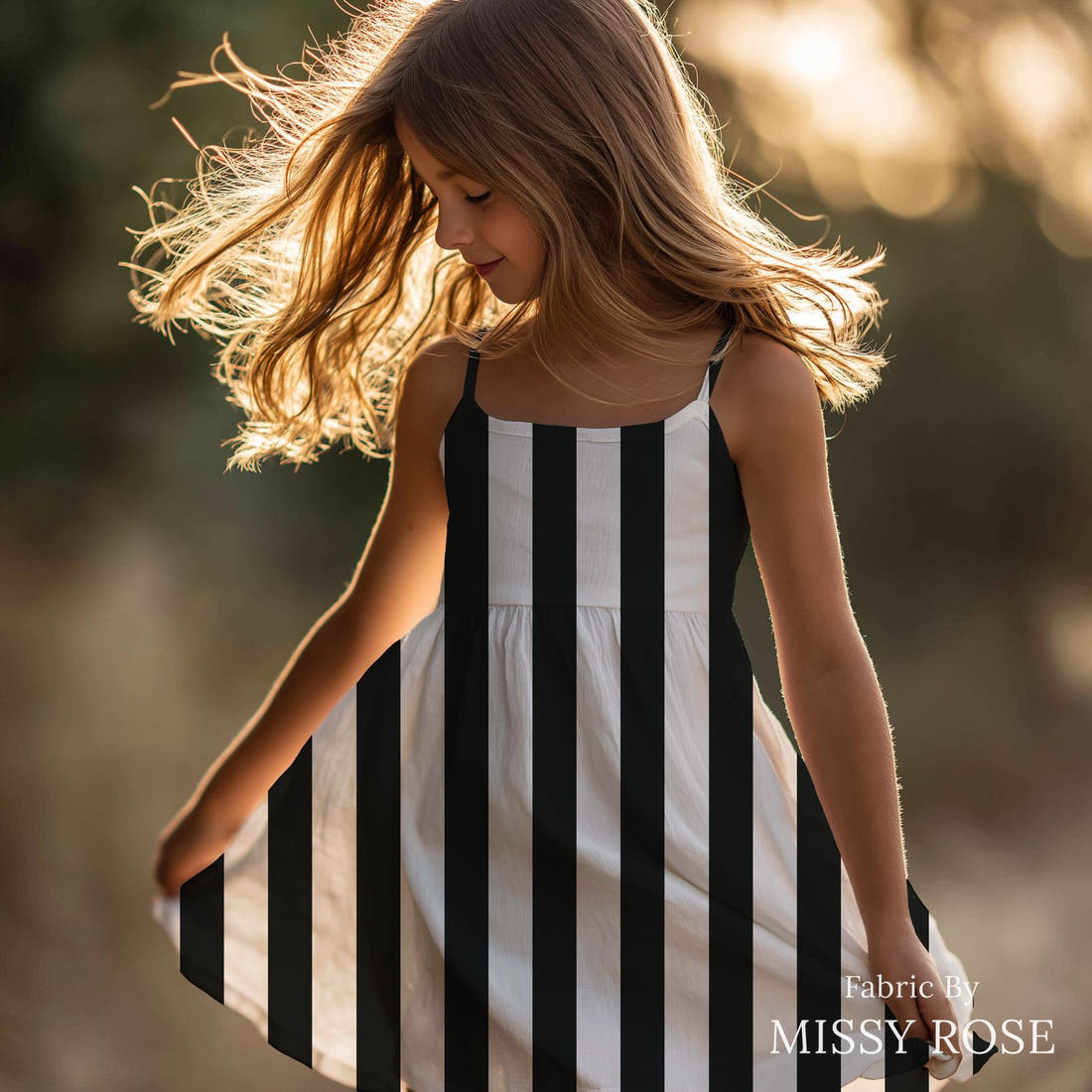 Kristina Forrest 41 sewn into a girls' dress - see how the print looks made up | Fabric by Missy Rose