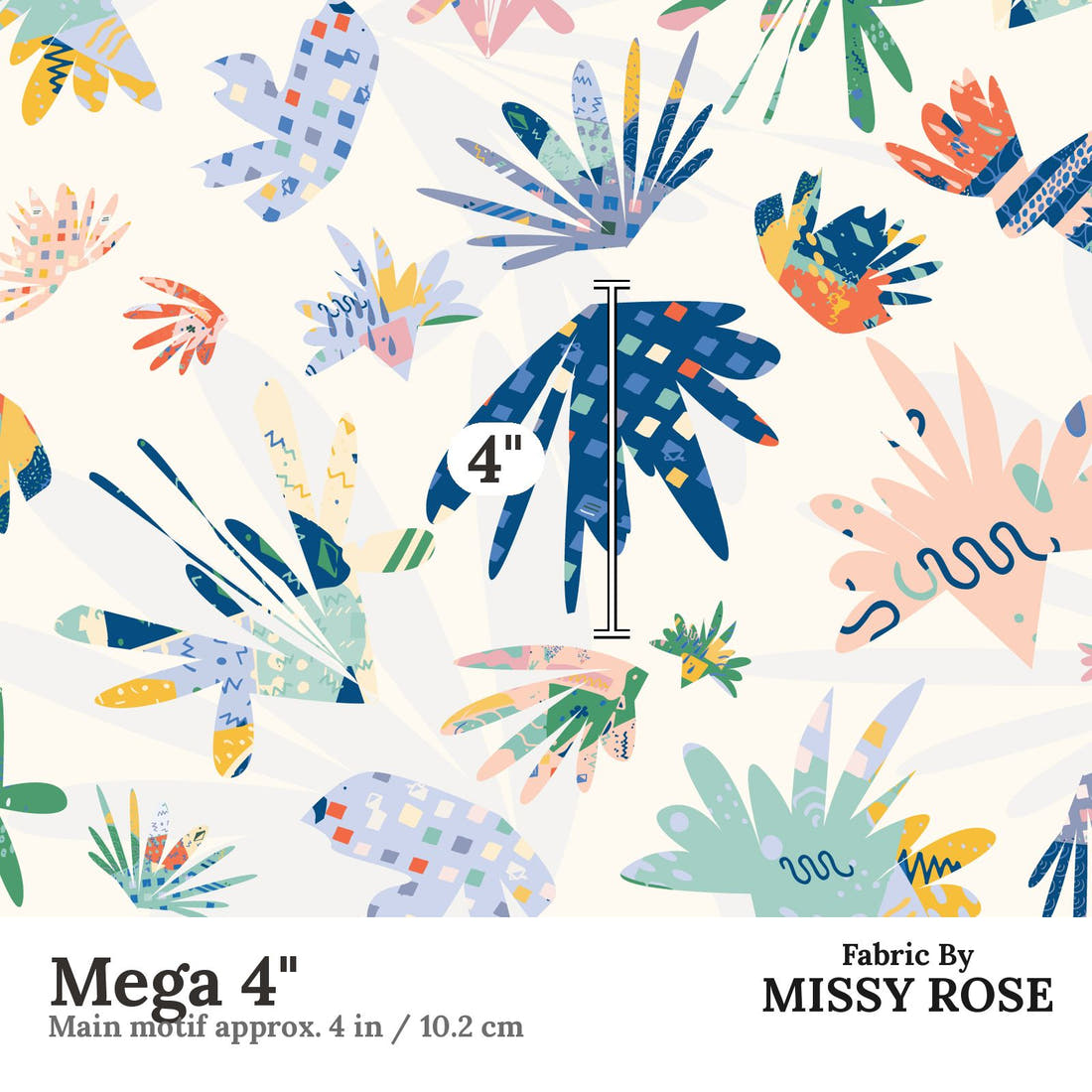 Kristina Forrest 42 Mega 4 inch print scale guide | Fabric by Missy Rose