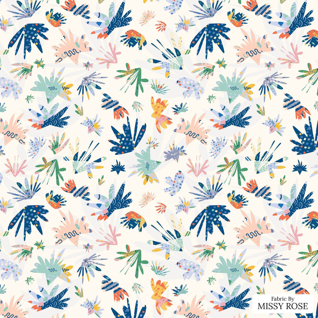 Kristina Forrest 42 - flat view of the print, zoom in for detail | Fabric by Missy Rose