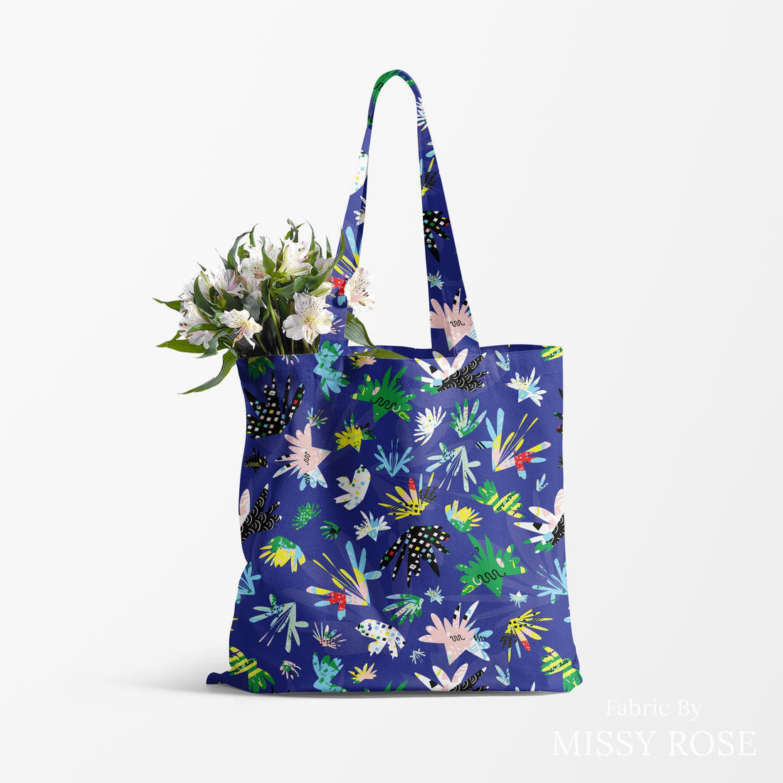 Kristina Forrest 43 made up as a tote bag - see how the print looks made up | Fabric by Missy Rose