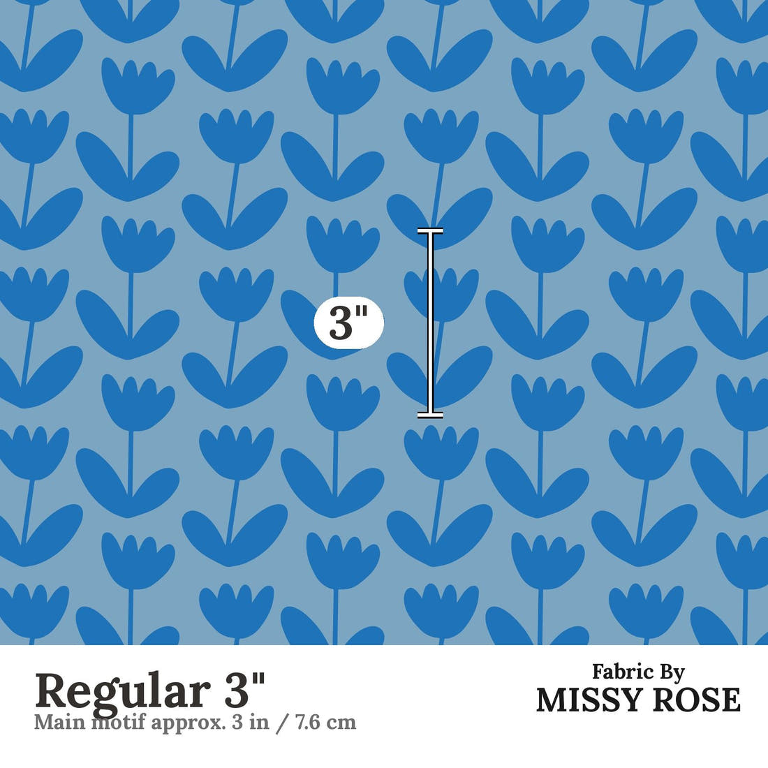 Kristina Forrest 44 Regular 3 inch print scale guide | Fabric by Missy Rose