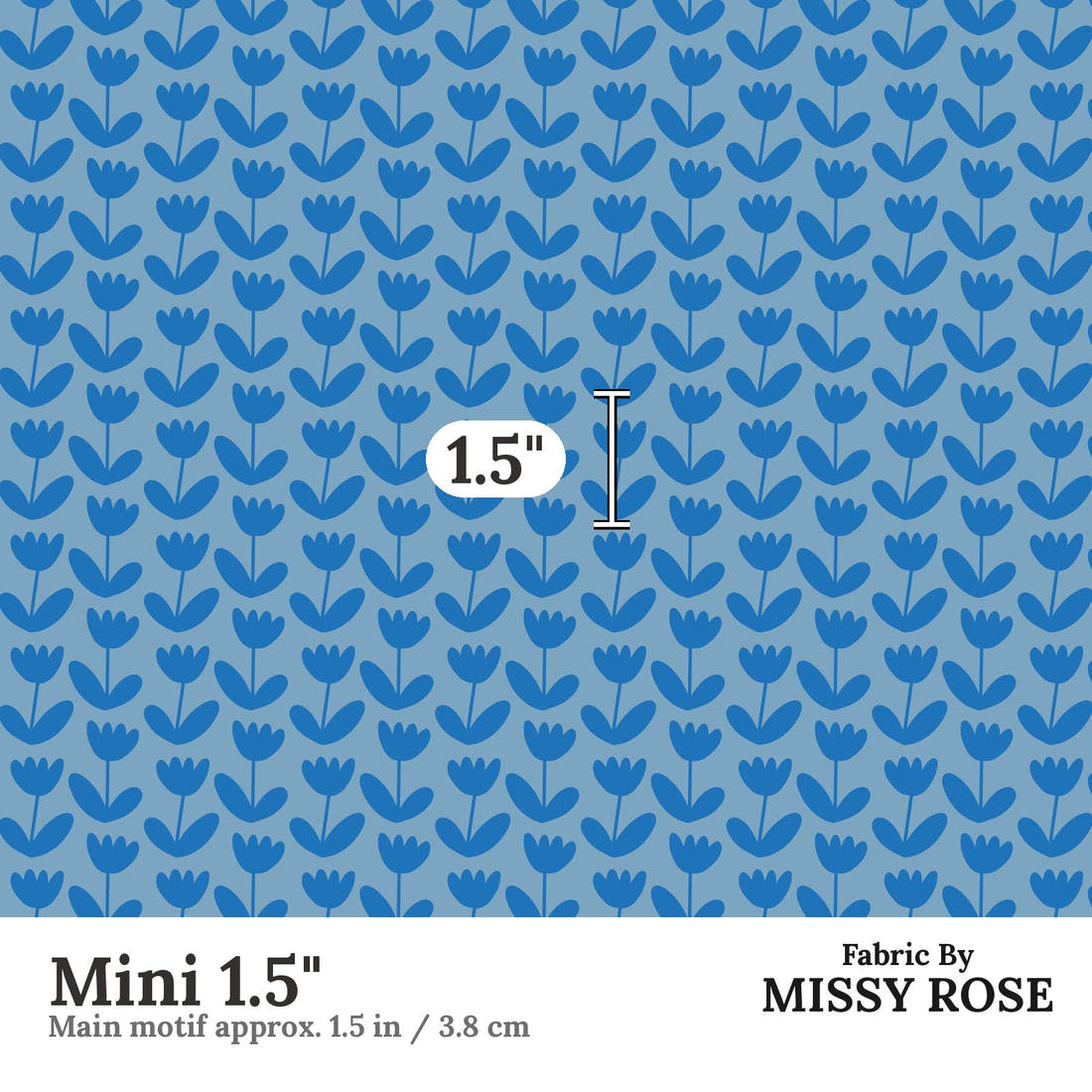 Kristina Forrest 44 Mini 1.5 inch print scale guide | Fabric by Missy Rose