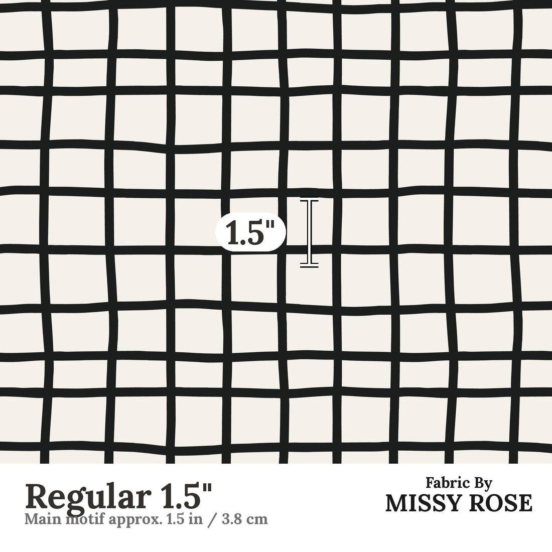 Kristina Forrest 46 Regular 1.5 inch print scale guide | Fabric by Missy Rose