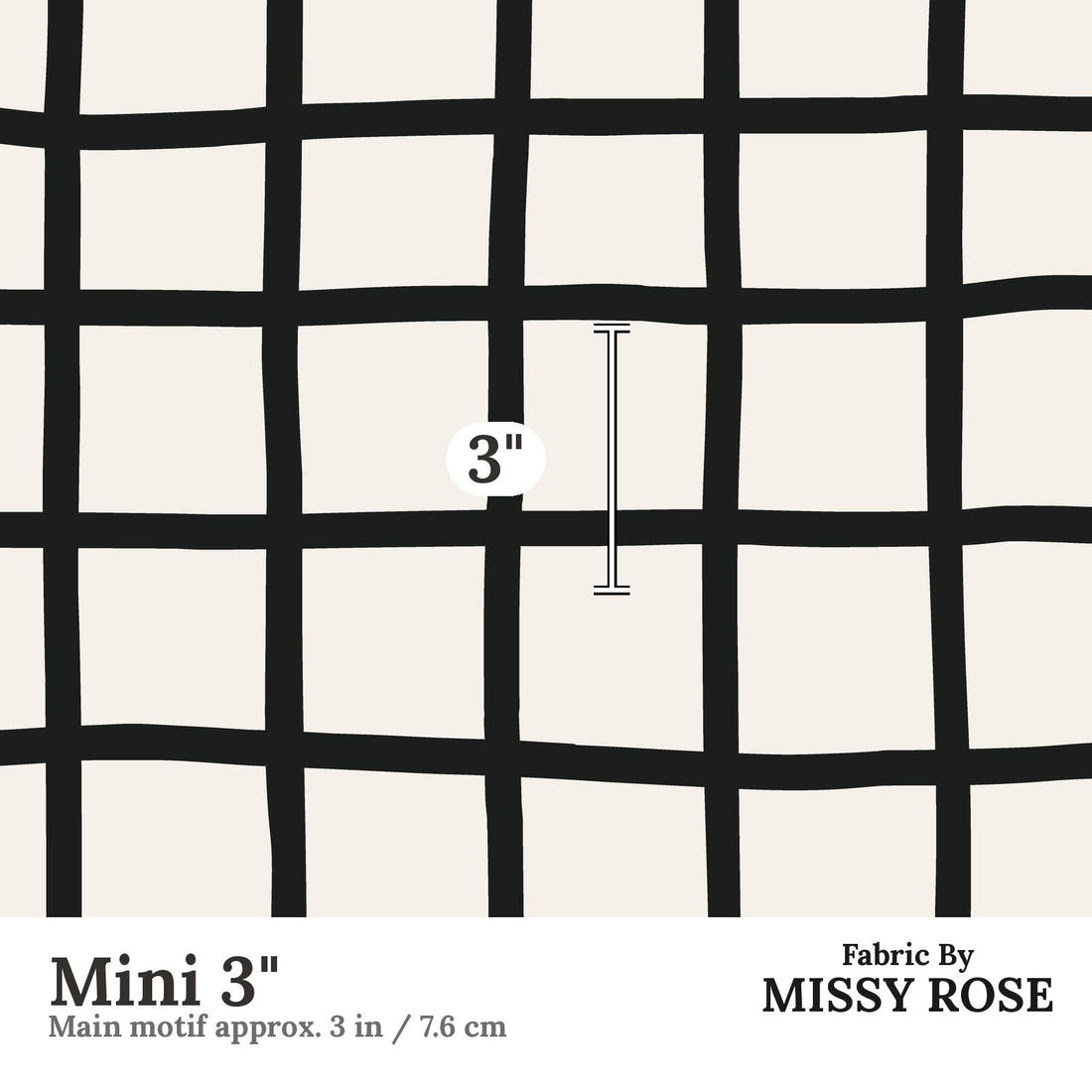 Kristina Forrest 46 Mini 3 inch print scale guide | Fabric by Missy Rose