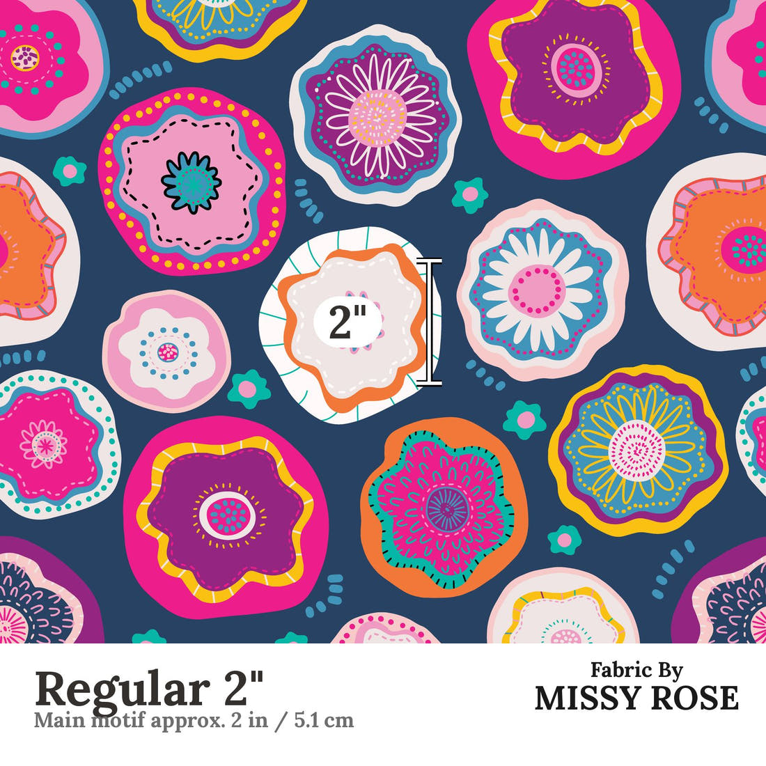 Kristina Forrest 47 Regular 2 inch print scale guide | Fabric by Missy Rose