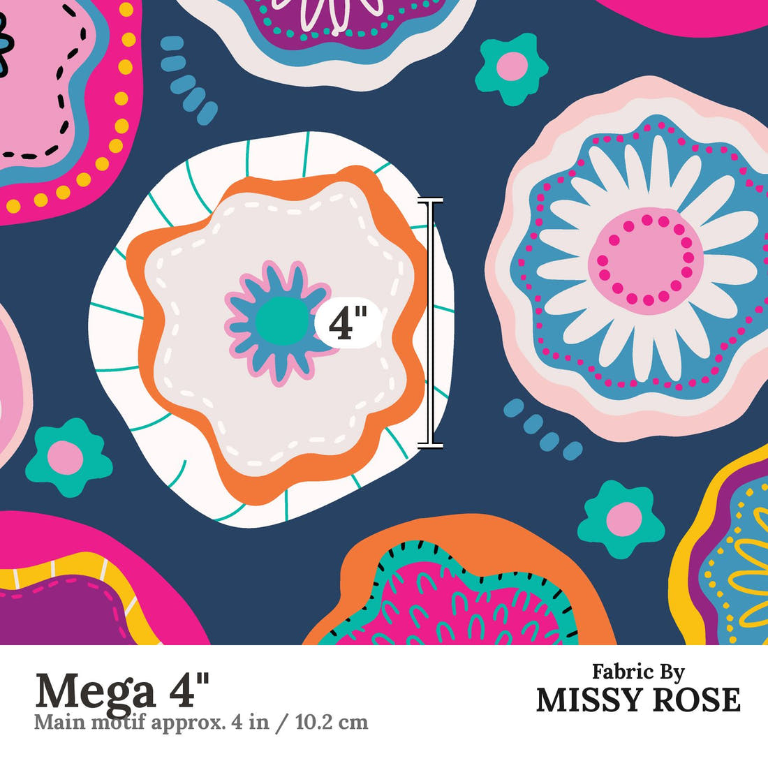 Kristina Forrest 47 Mega 4 inch print scale guide | Fabric by Missy Rose