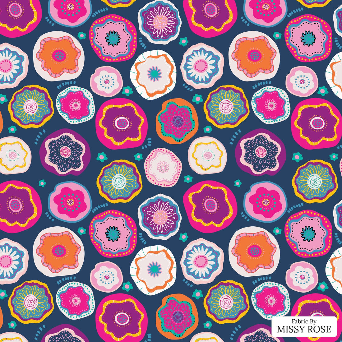 Kristina Forrest 47 - flat view of the print, zoom in for detail | Fabric by Missy Rose