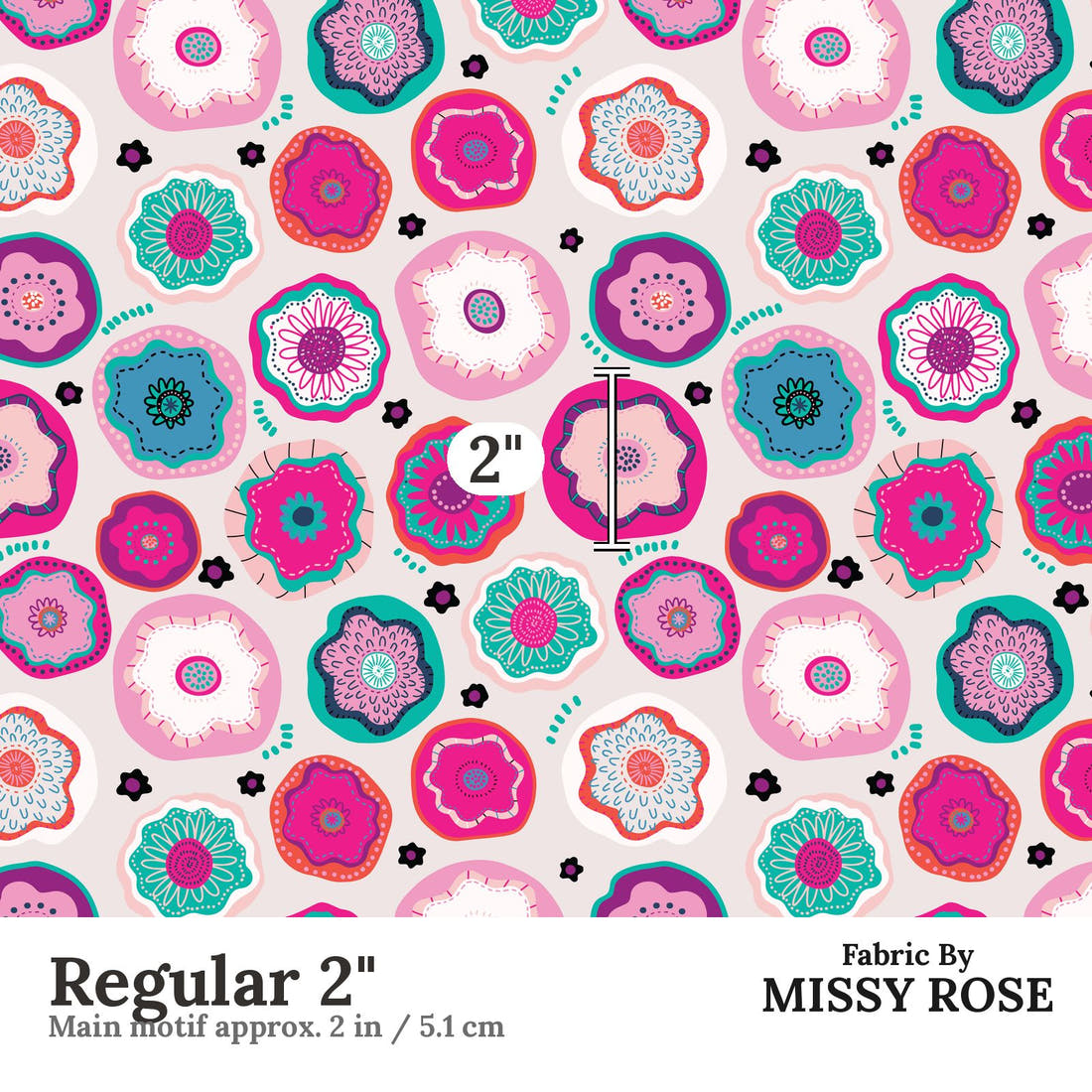 Kristina Forrest 48 Regular 2 inch print scale guide | Fabric by Missy Rose