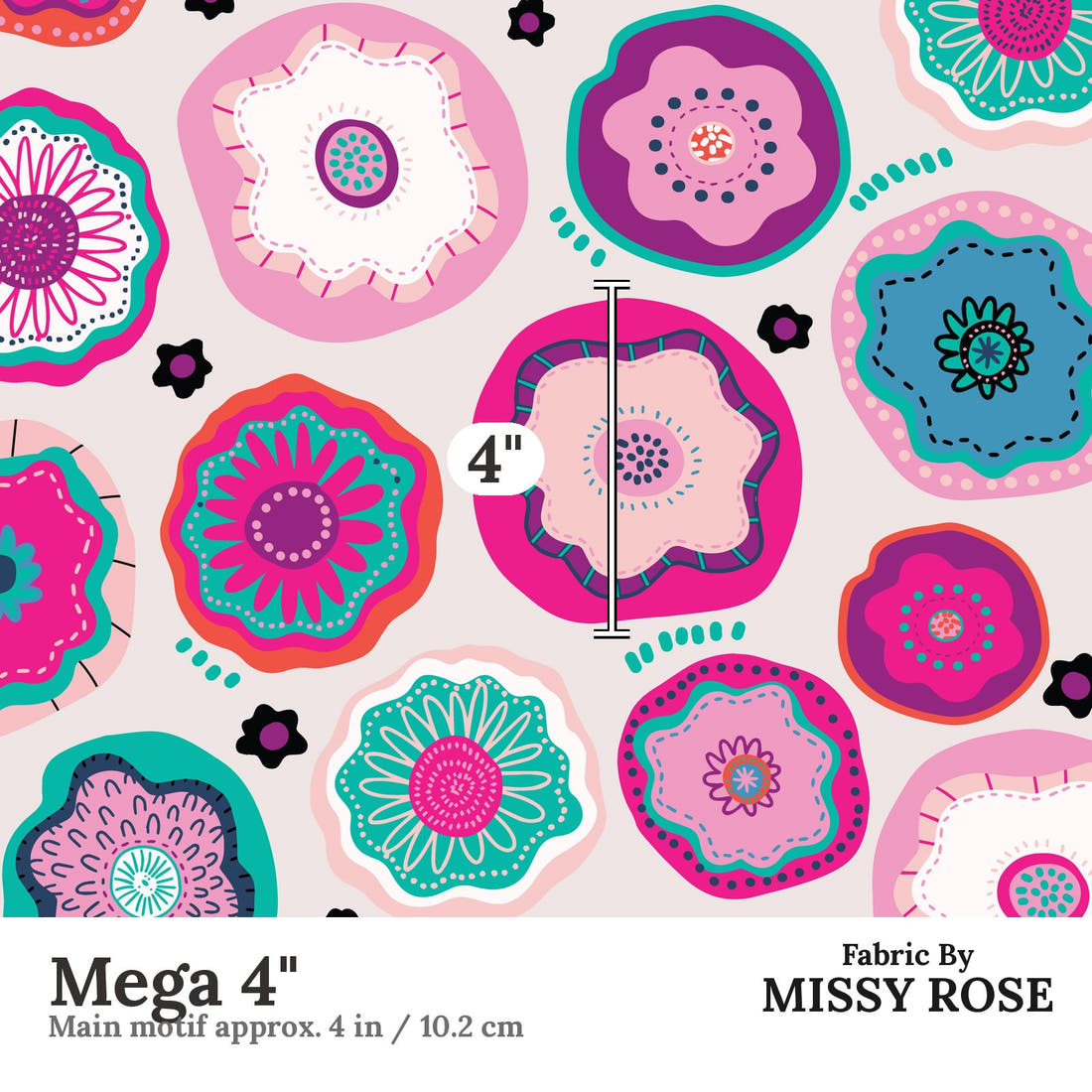 Kristina Forrest 48 Mega 4 inch print scale guide | Fabric by Missy Rose