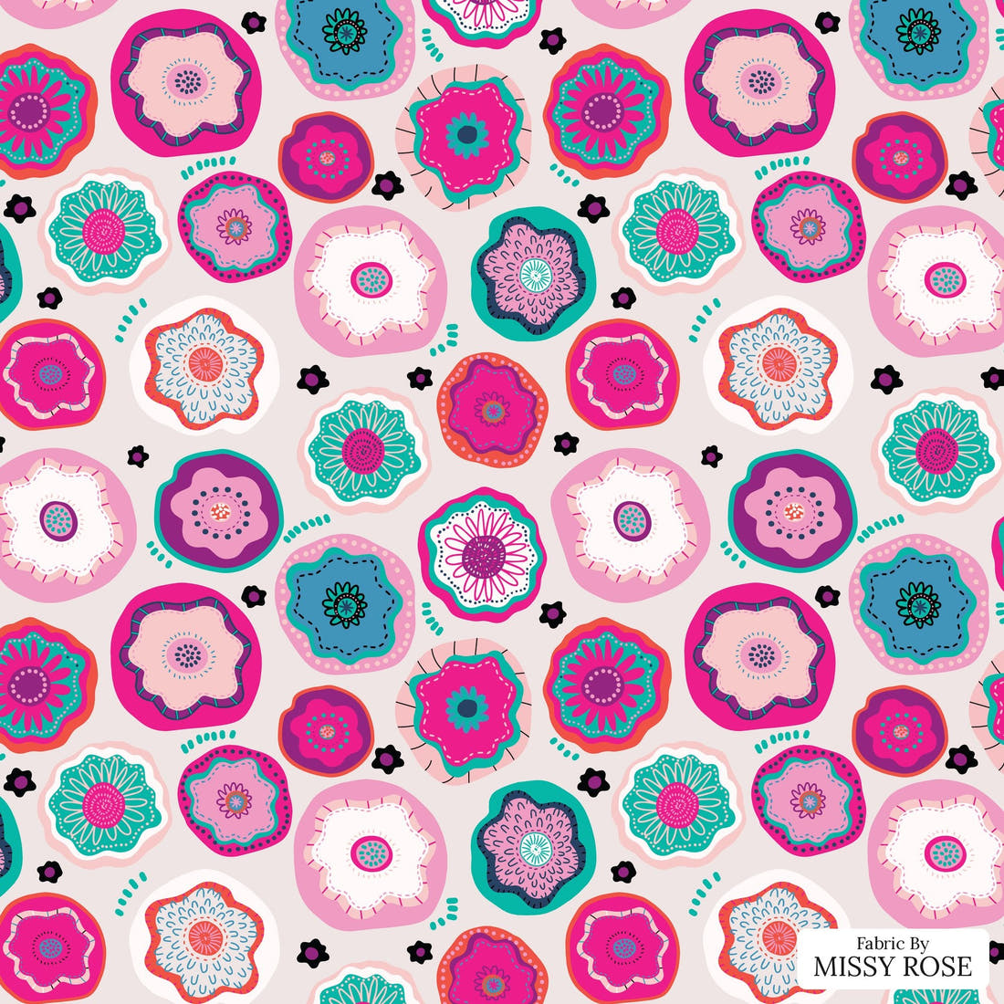 Kristina Forrest 48 - flat view of the print, zoom in for detail | Fabric by Missy Rose
