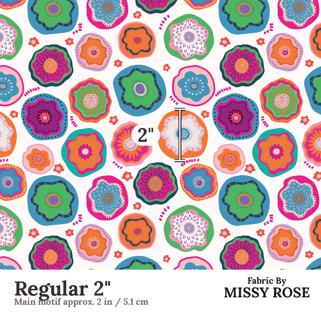 Kristina Forrest 49 Regular 2 inch print scale guide | Fabric by Missy Rose