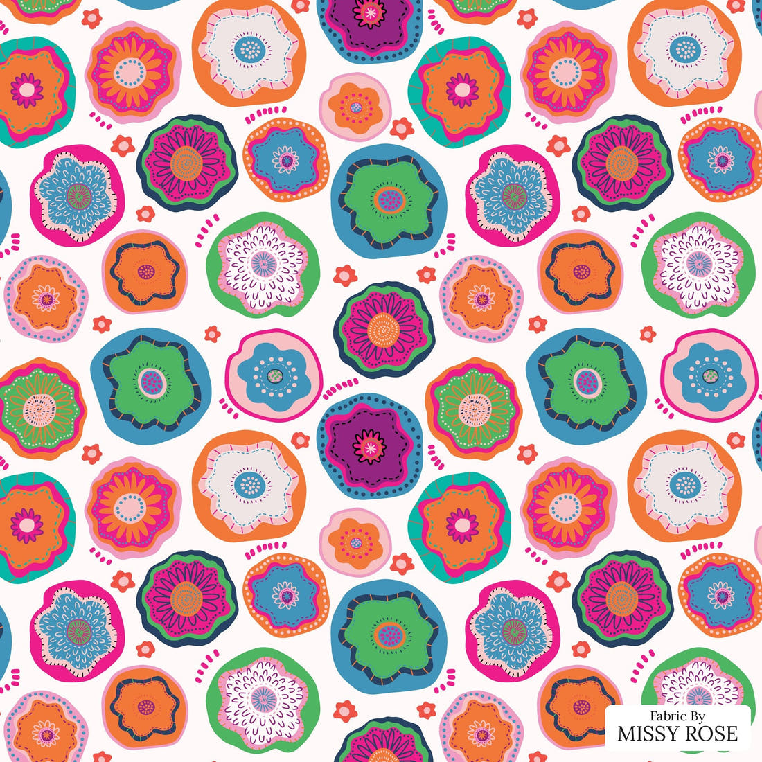 Kristina Forrest 49 - flat view of the print, zoom in for detail | Fabric by Missy Rose