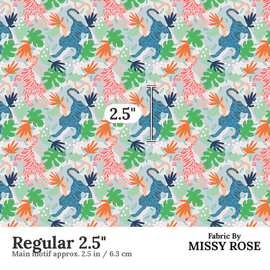 Kristina Forrest 50 Regular 2.5 inch print scale guide | Fabric by Missy Rose
