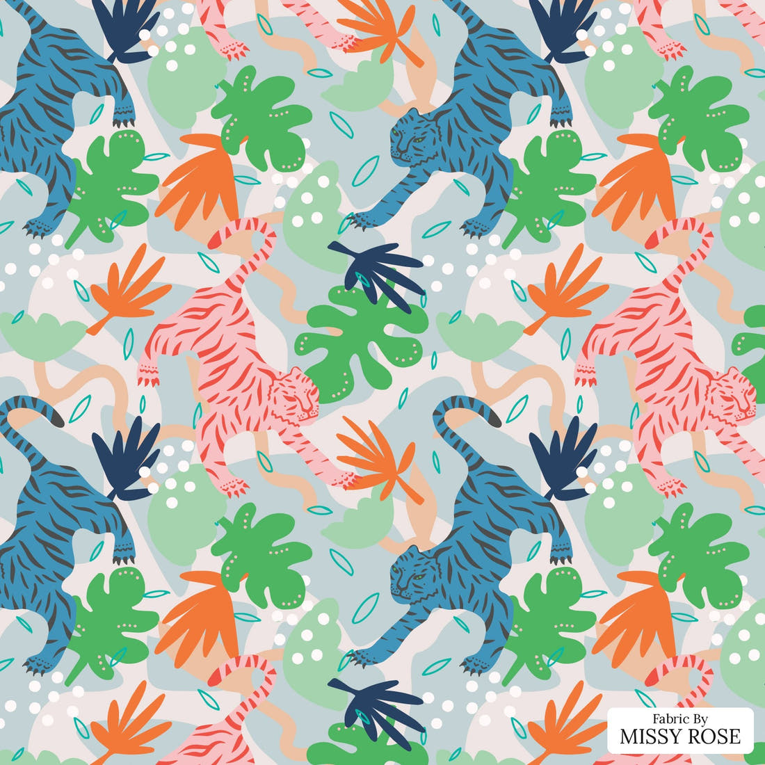 Kristina Forrest 50 - flat view of the print, zoom in for detail | Fabric by Missy Rose
