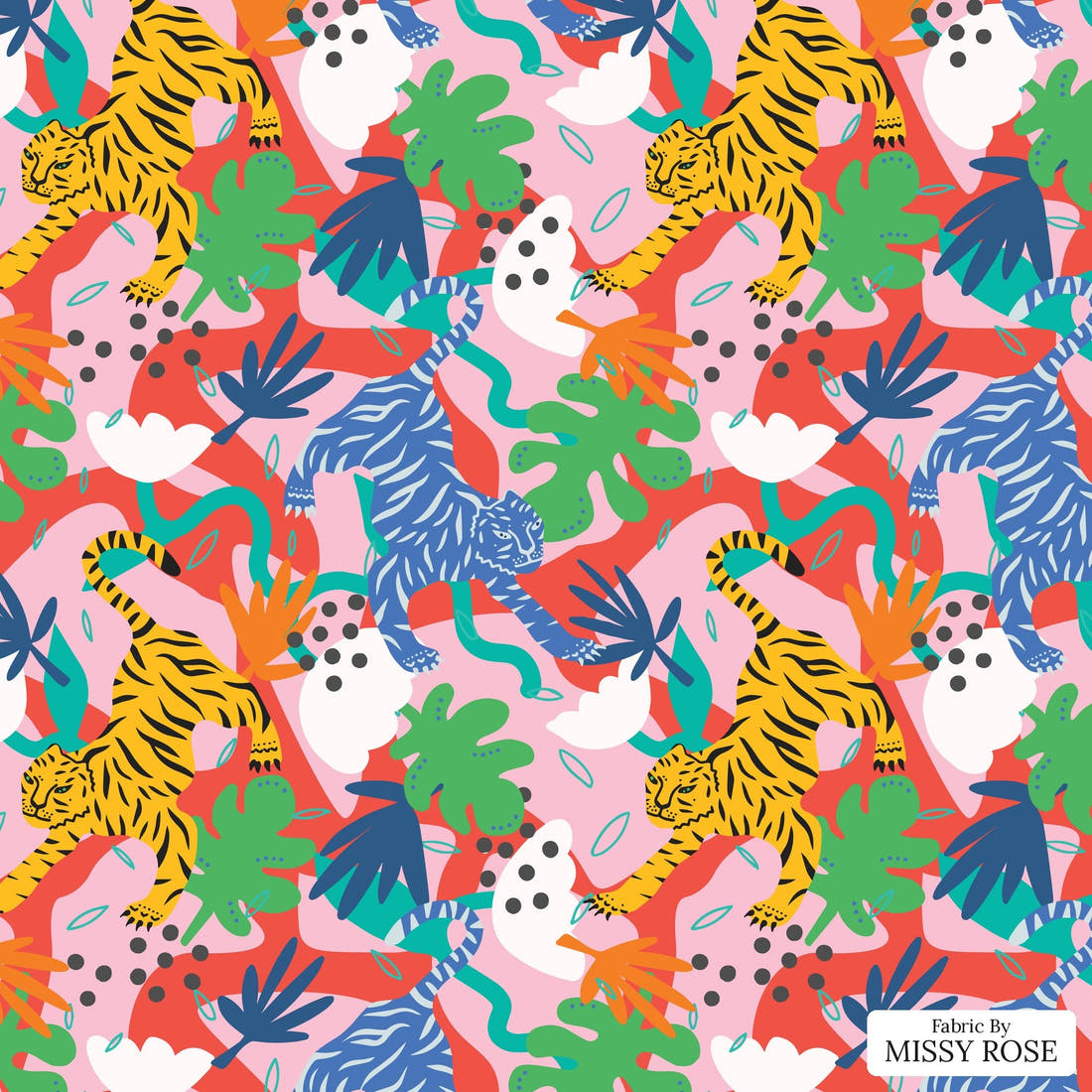 Kristina Forrest 52 - flat view of the print, zoom in for detail | Fabric by Missy Rose
