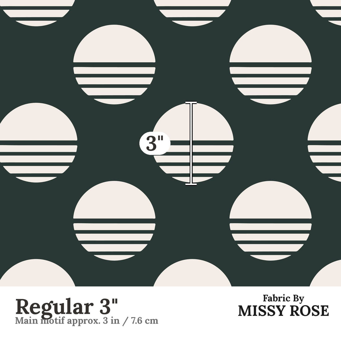 Kristina Forrest 55 Regular 3 inch print scale guide | Fabric by Missy Rose