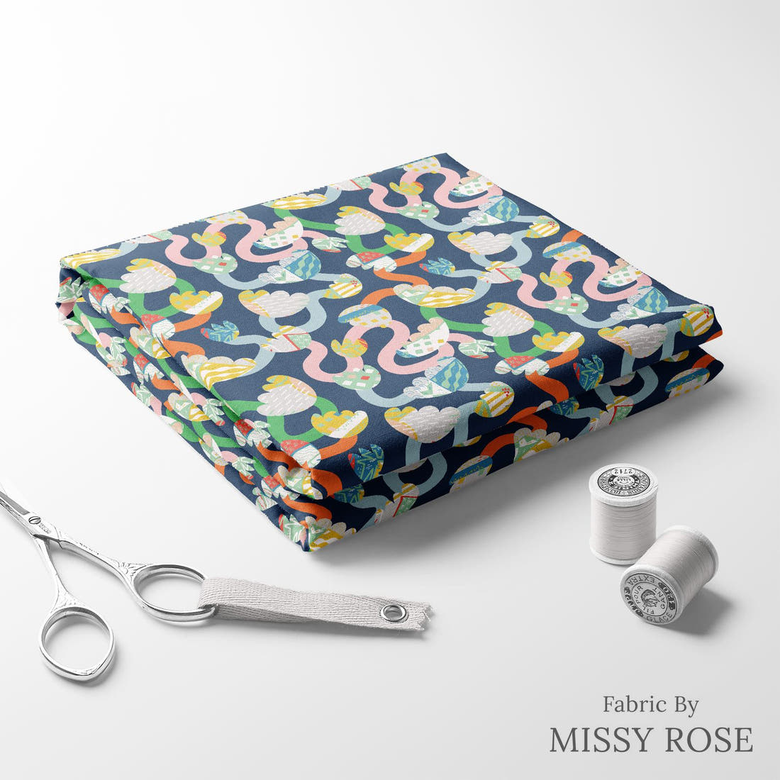 Kristina Forrest 63 folded fabric stack with matching thread - pre-order fabric Australia | Fabric by Missy Rose