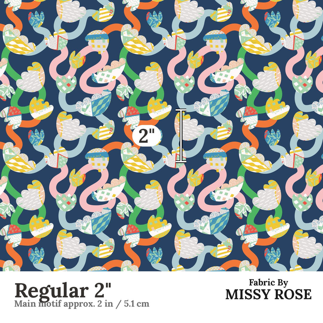 Kristina Forrest 63 Regular 2 inch print scale guide | Fabric by Missy Rose