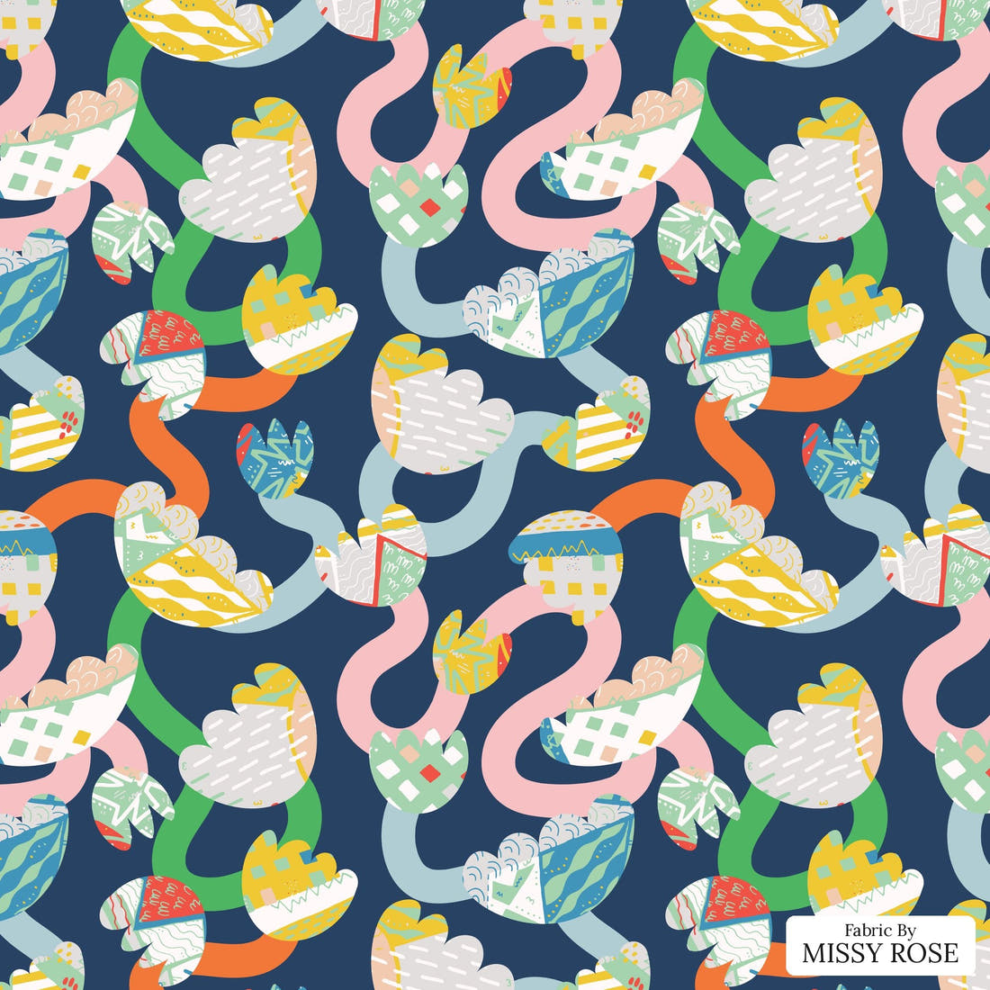 Kristina Forrest 63 - flat view of the print, zoom in for detail | Fabric by Missy Rose