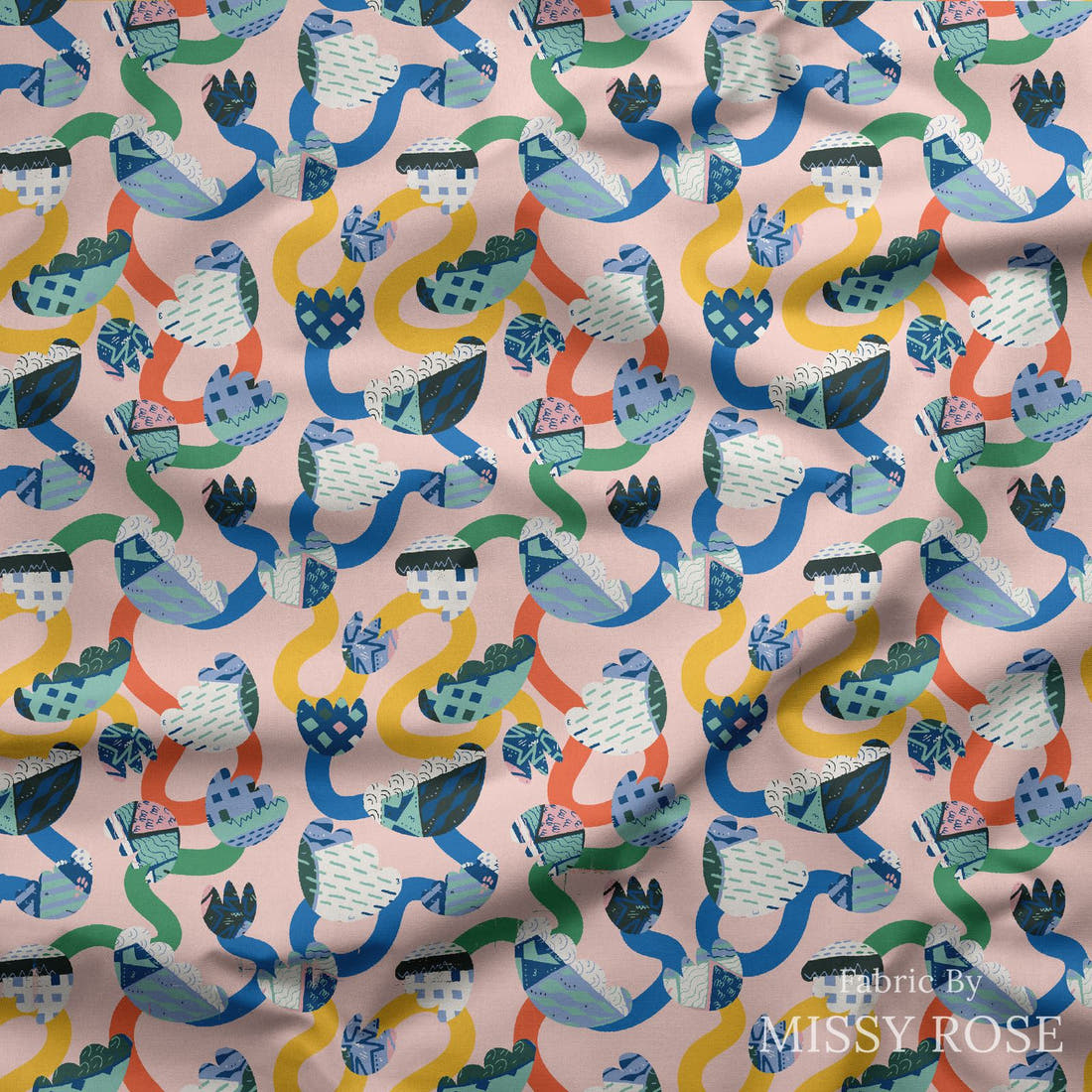 Kristina Forrest 64 draped fabric mockup - custom printed fabric by the metre | Fabric by Missy Rose