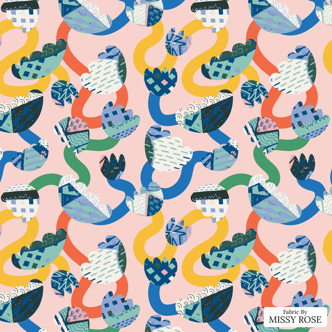 Kristina Forrest 64 - flat view of the print, zoom in for detail | Fabric by Missy Rose