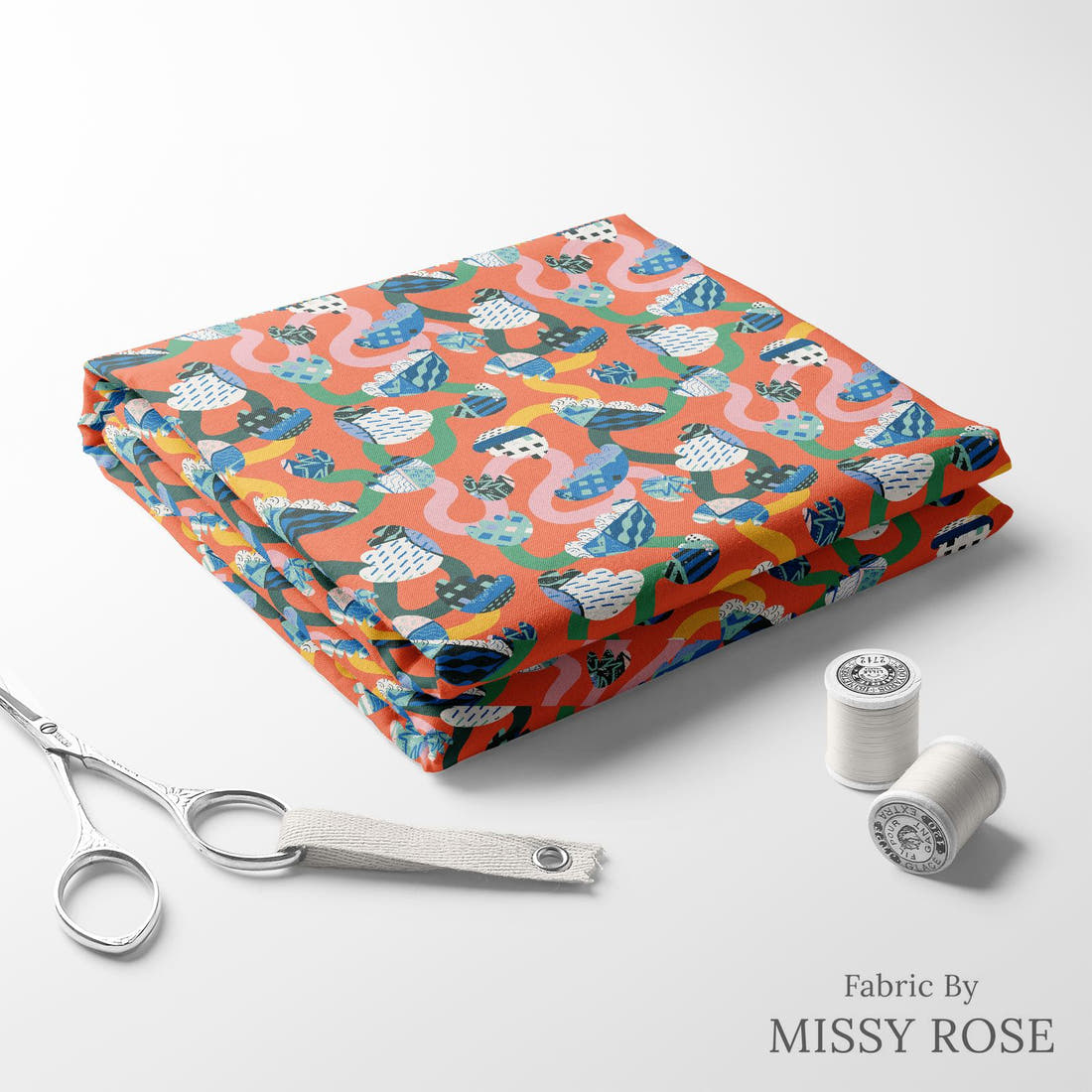 Kristina Forrest 65 folded fabric stack with matching thread - pre-order fabric Australia | Fabric by Missy Rose