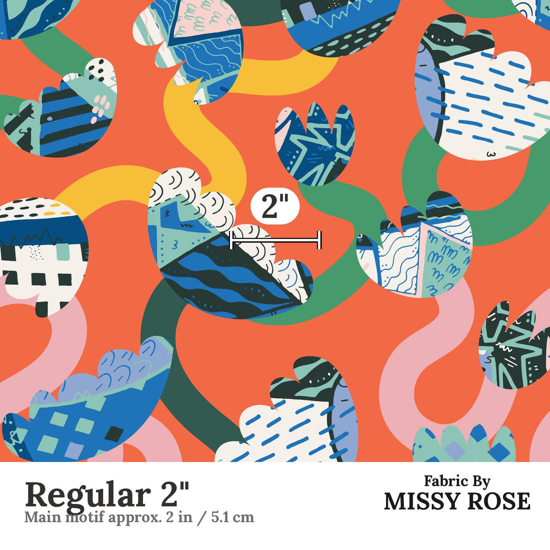Kristina Forrest 65 Regular 2 inch print scale guide | Fabric by Missy Rose