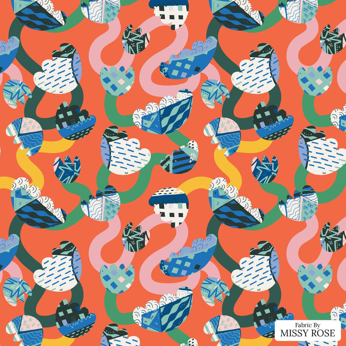 Kristina Forrest 65 - flat view of the print, zoom in for detail | Fabric by Missy Rose