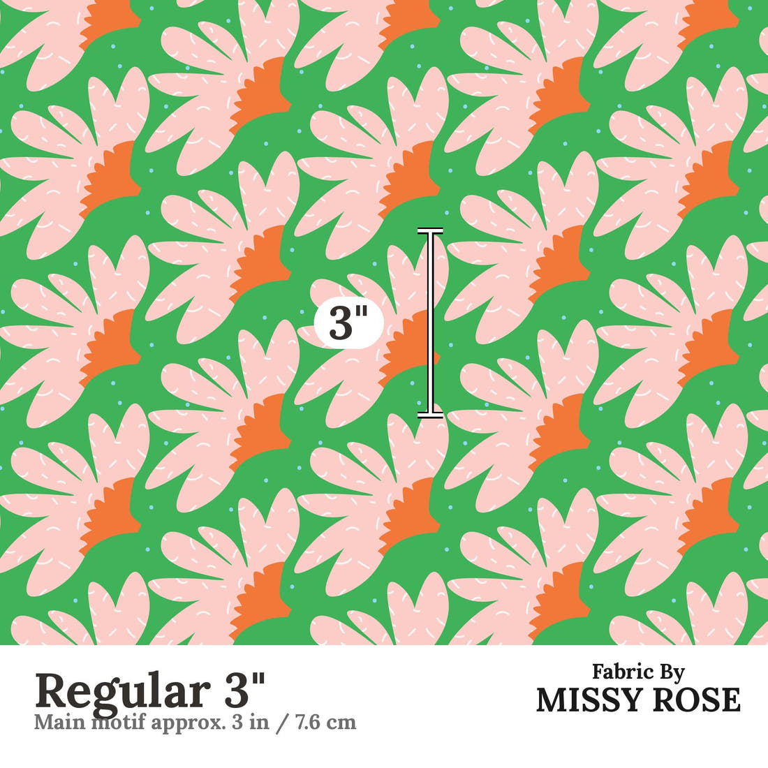 Kristina Forrest 66 Regular 3 inch print scale guide | Fabric by Missy Rose