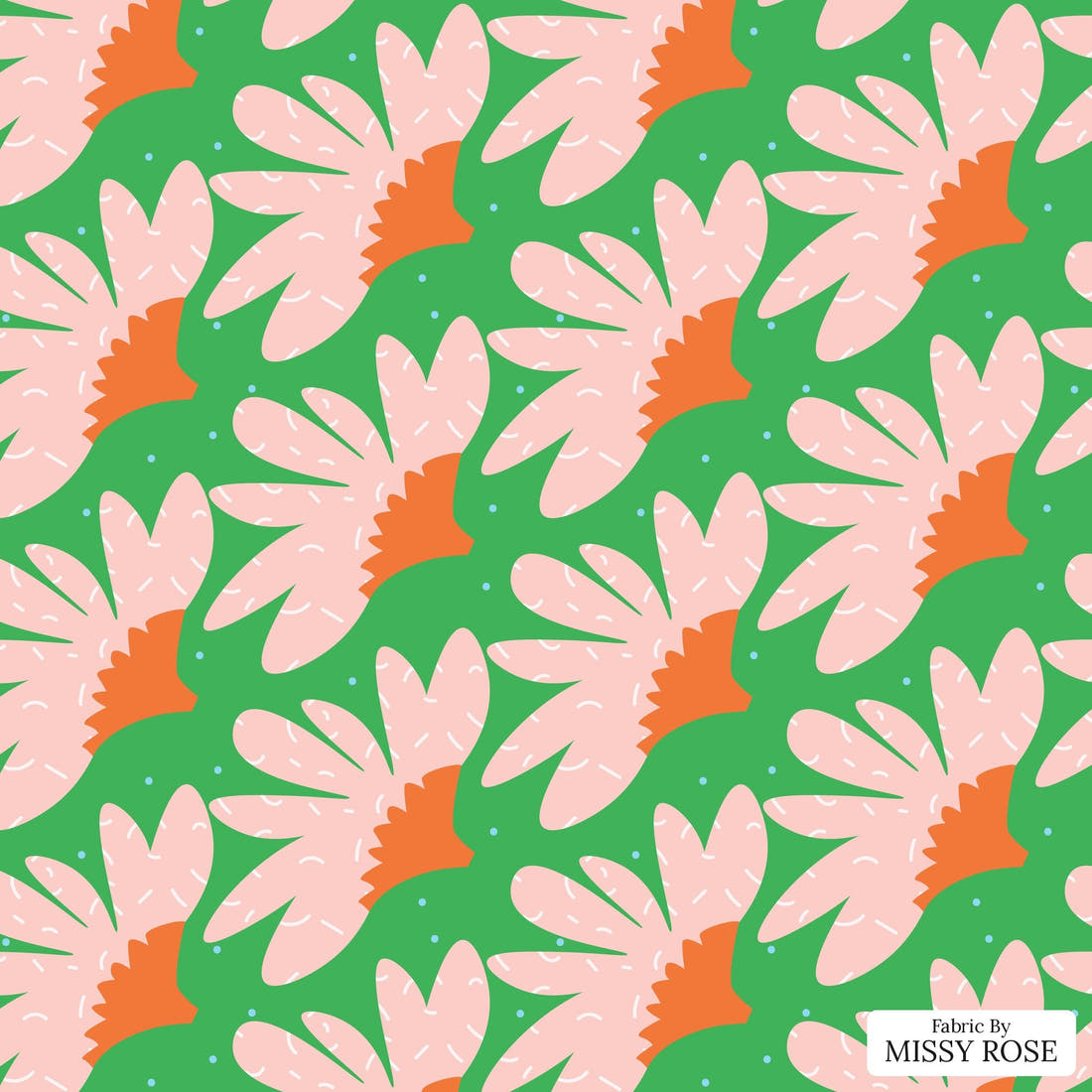 Kristina Forrest 66 - flat view of the print, zoom in for detail | Fabric by Missy Rose