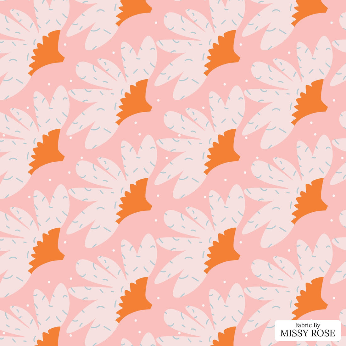 Kristina Forrest 68 - flat view of the print, zoom in for detail | Fabric by Missy Rose