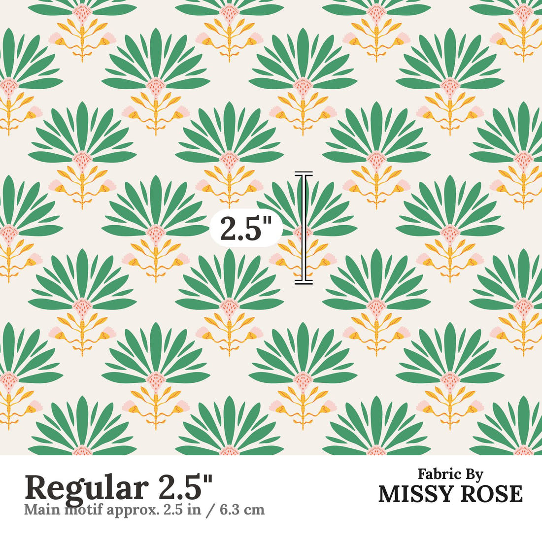 Kristina Forrest 69 Regular 2.5 inch print scale guide | Fabric by Missy Rose