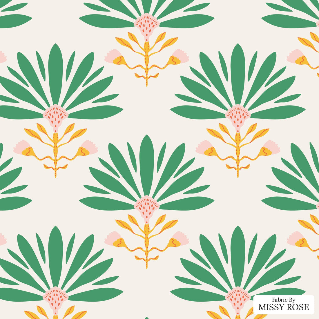 Kristina Forrest 69 - flat view of the print, zoom in for detail | Fabric by Missy Rose