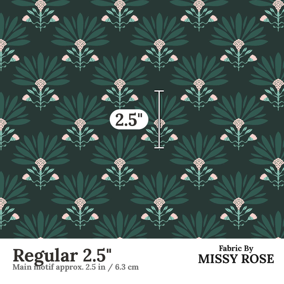 Kristina Forrest 70 Regular 2.5 inch print scale guide | Fabric by Missy Rose