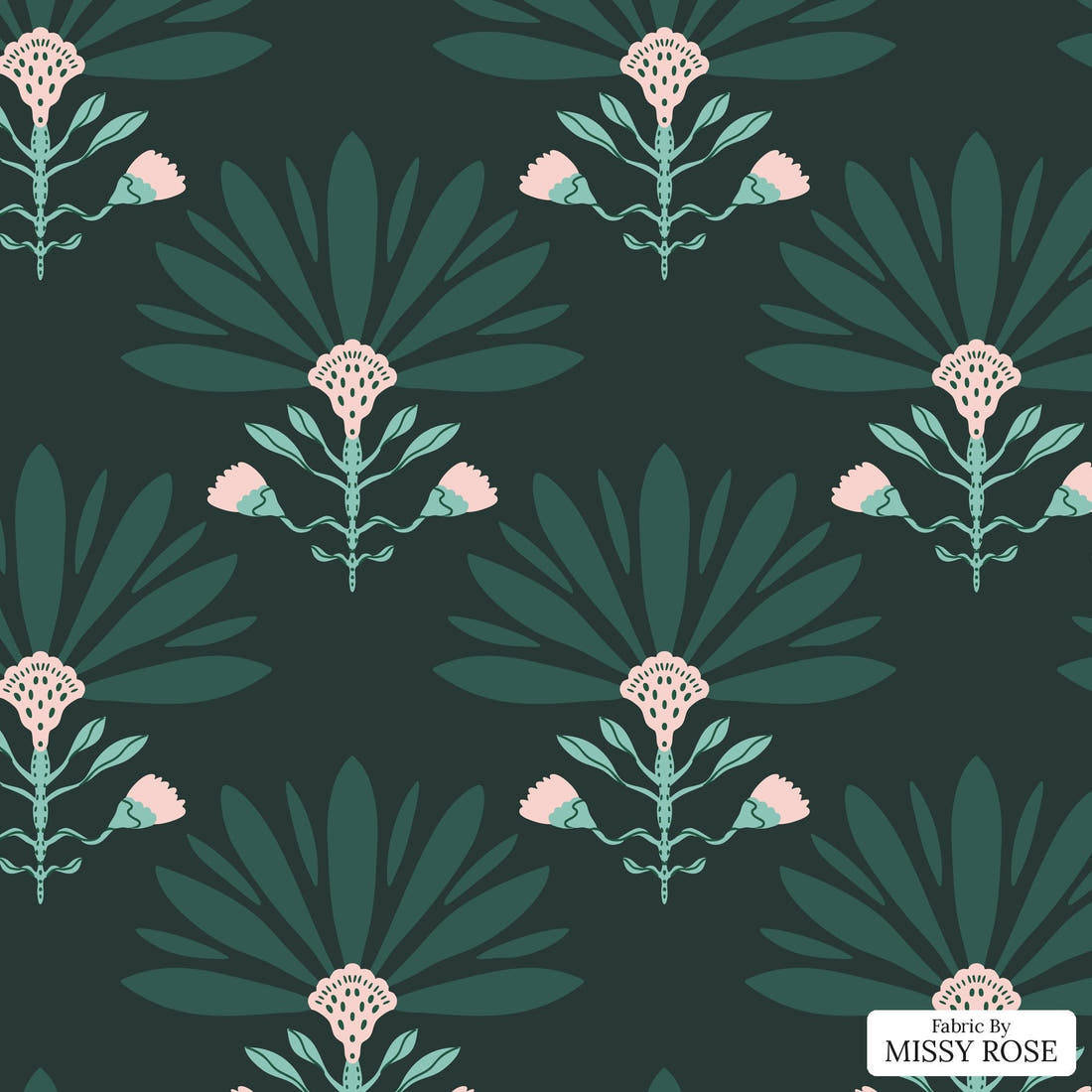 Kristina Forrest 70 - flat view of the print, zoom in for detail | Fabric by Missy Rose