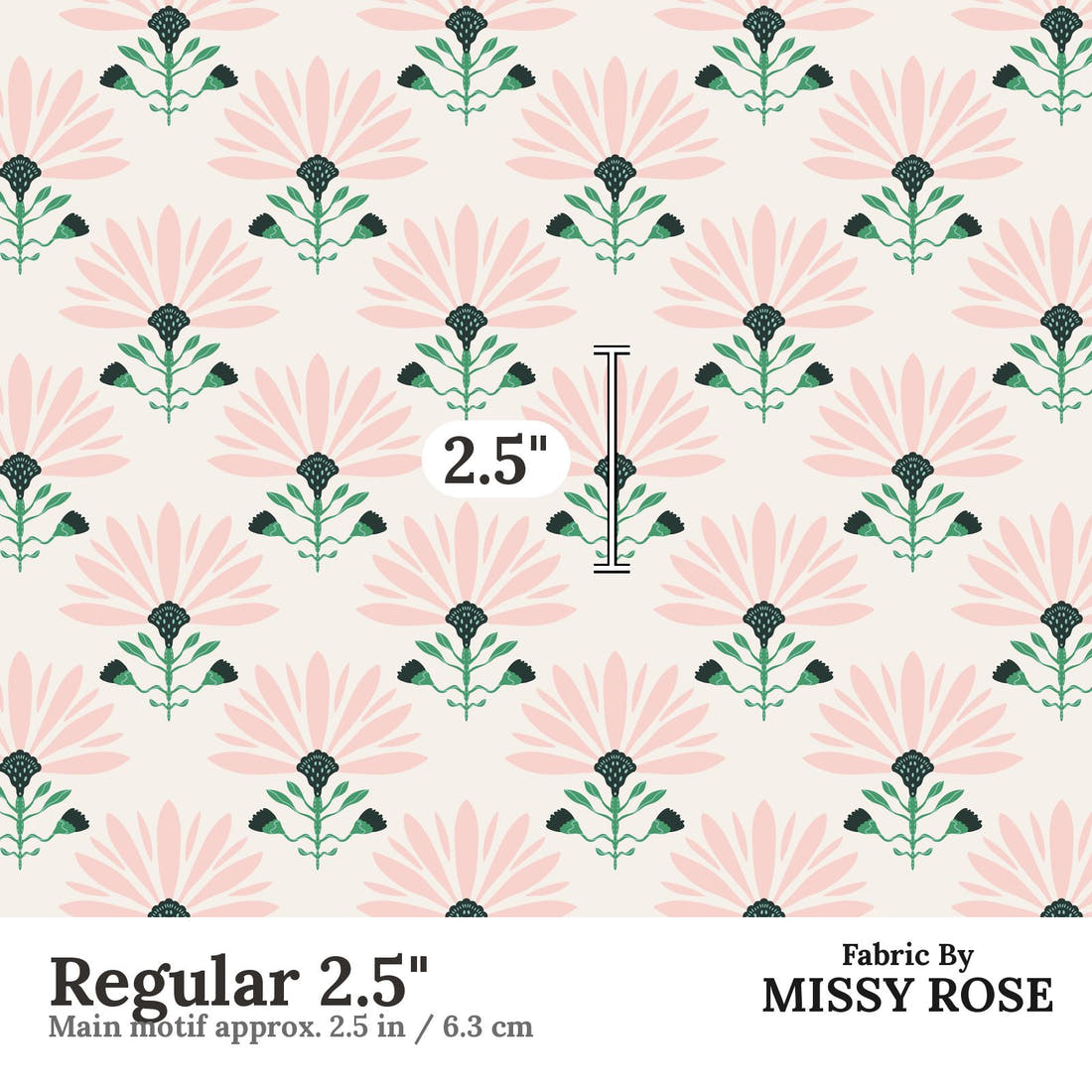 Kristina Forrest 72 Regular 2.5 inch print scale guide | Fabric by Missy Rose
