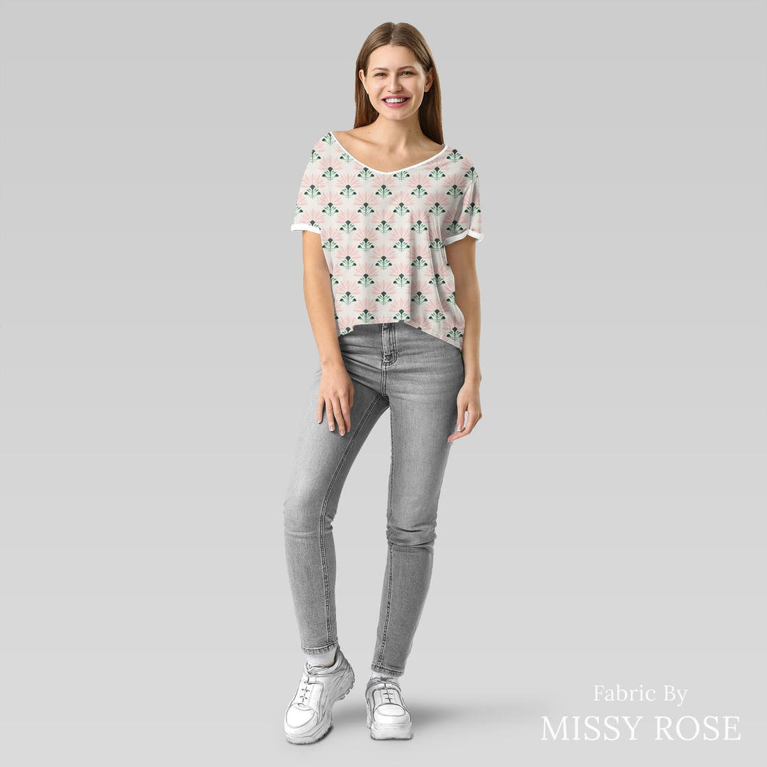 Kristina Forrest 72 sewn into an everyday tee - see how the print looks made up | Fabric by Missy Rose
