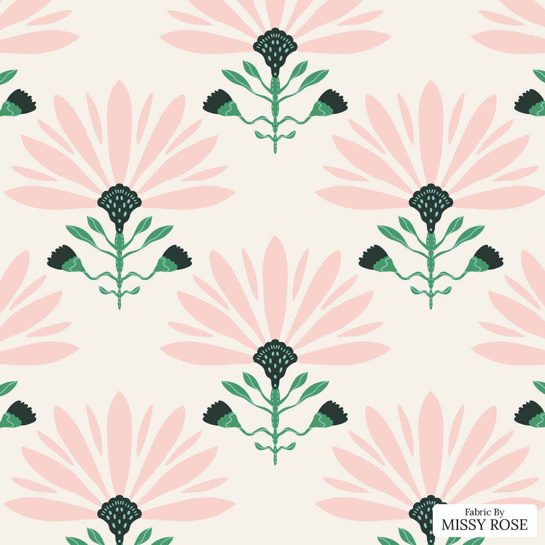 Kristina Forrest 72 - flat view of the print, zoom in for detail | Fabric by Missy Rose