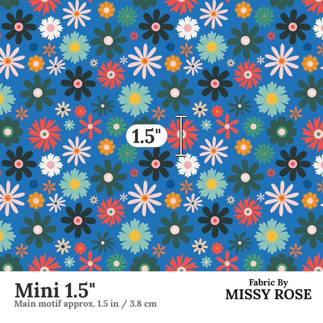 Kristina Forrest 74 Mini 1.5 inch print scale guide | Fabric by Missy Rose