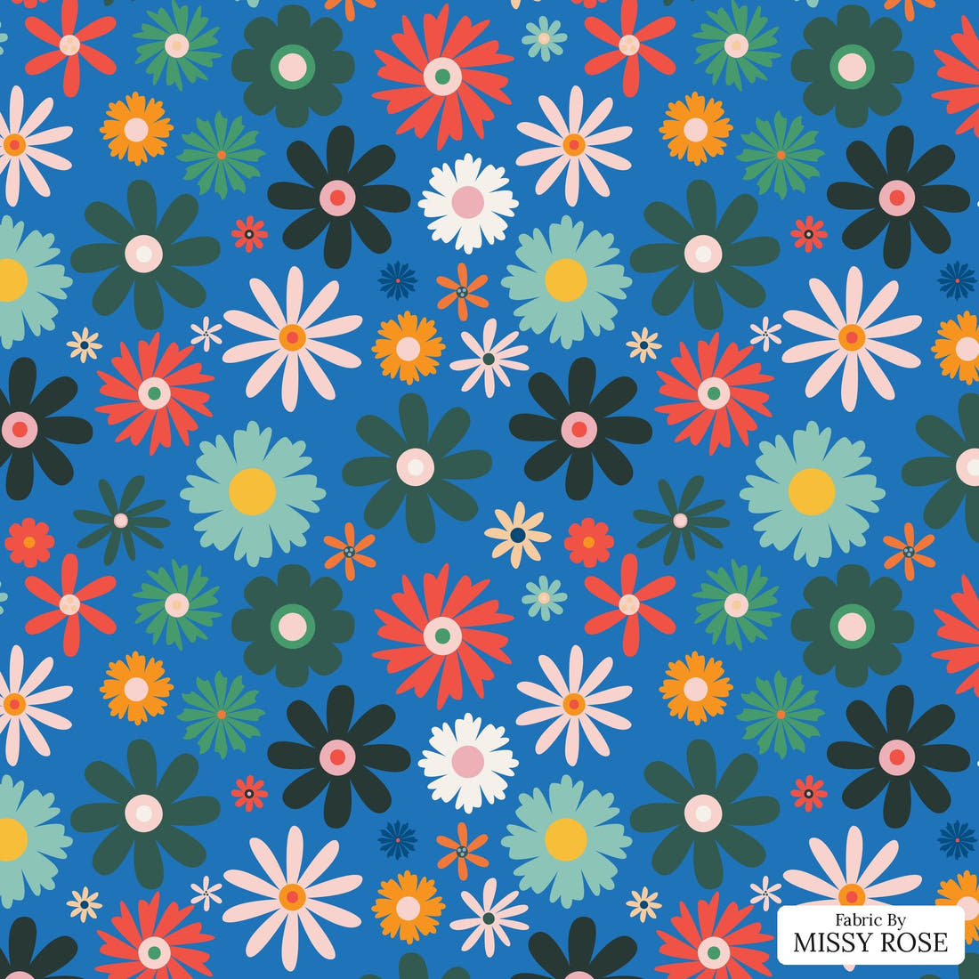 Kristina Forrest 74 - flat view of the print, zoom in for detail | Fabric by Missy Rose