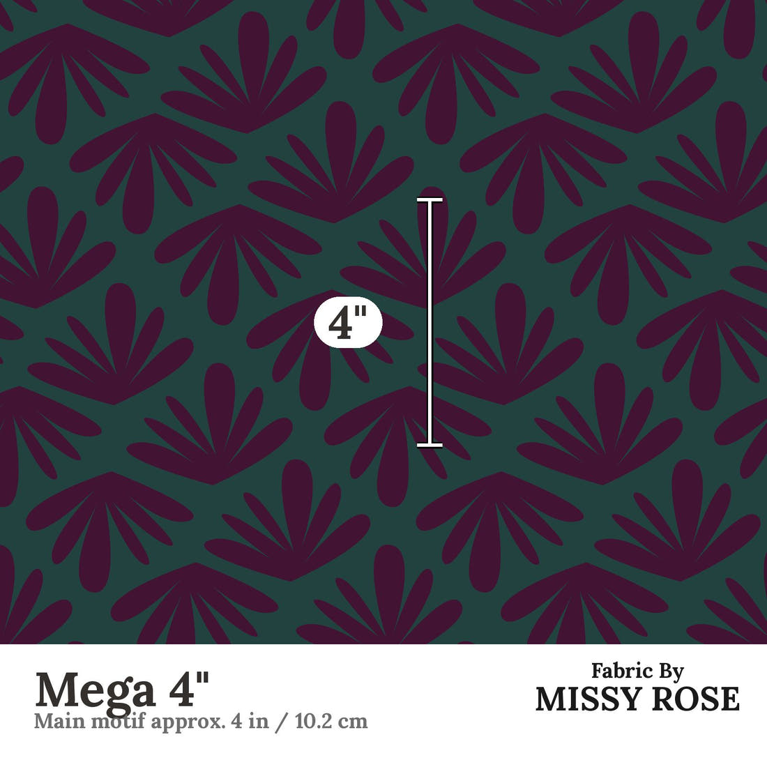 Kristina Forrest 76 Mega 4 inch print scale guide | Fabric by Missy Rose