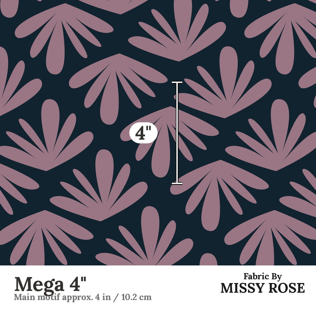 Kristina Forrest 77 Mega 4 inch print scale guide | Fabric by Missy Rose