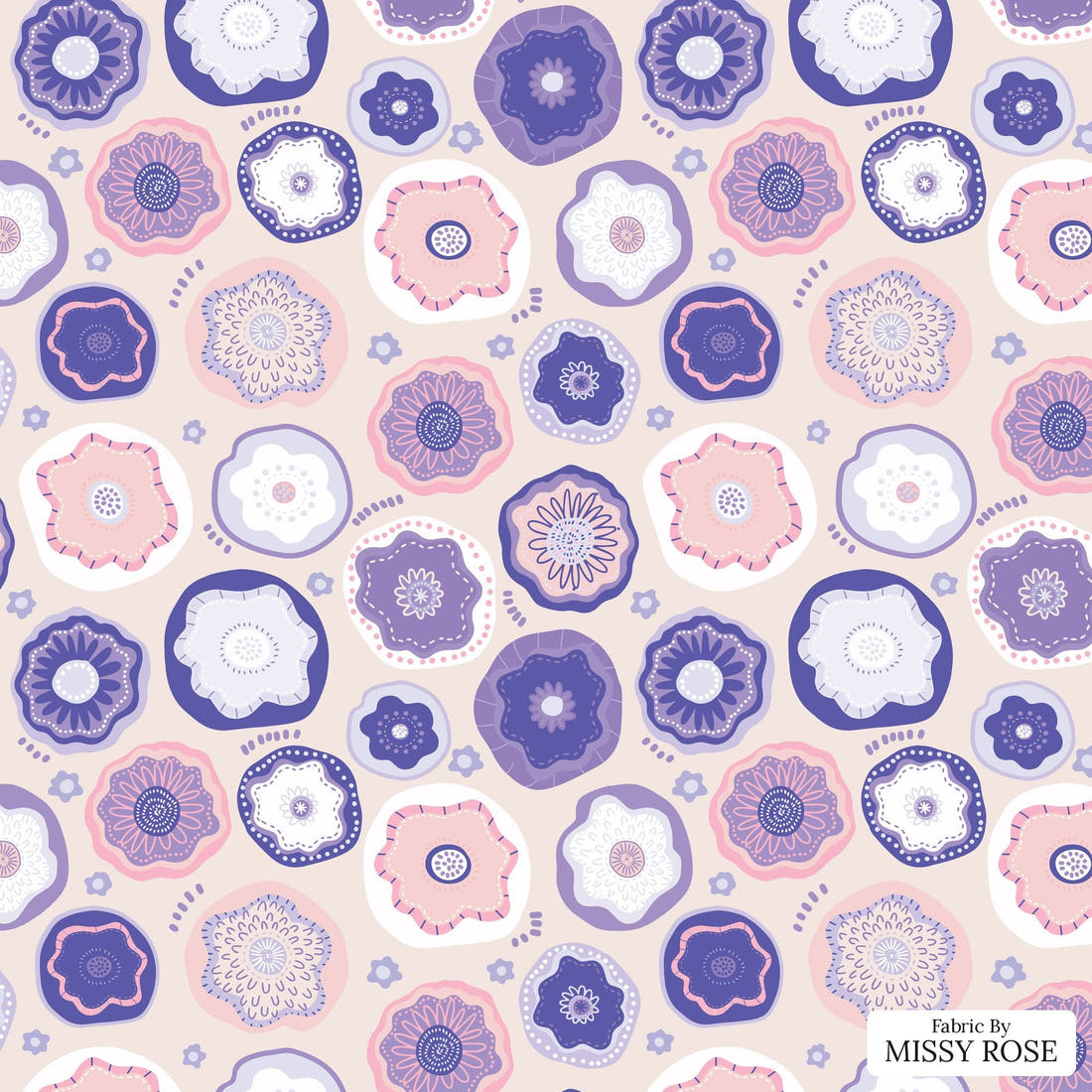Kristina Forrest 78 - flat view of the print, zoom in for detail | Fabric by Missy Rose